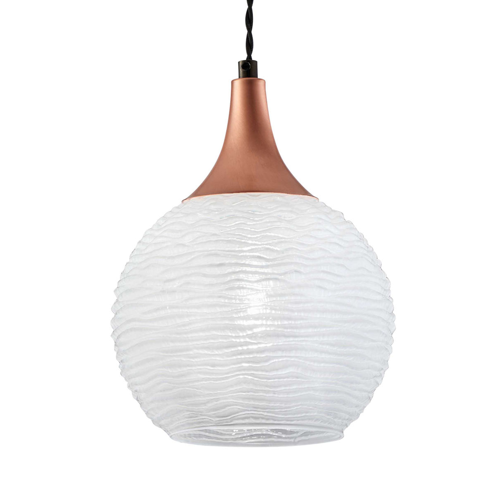 Vit glashänglampa Fiona, 1 lampa