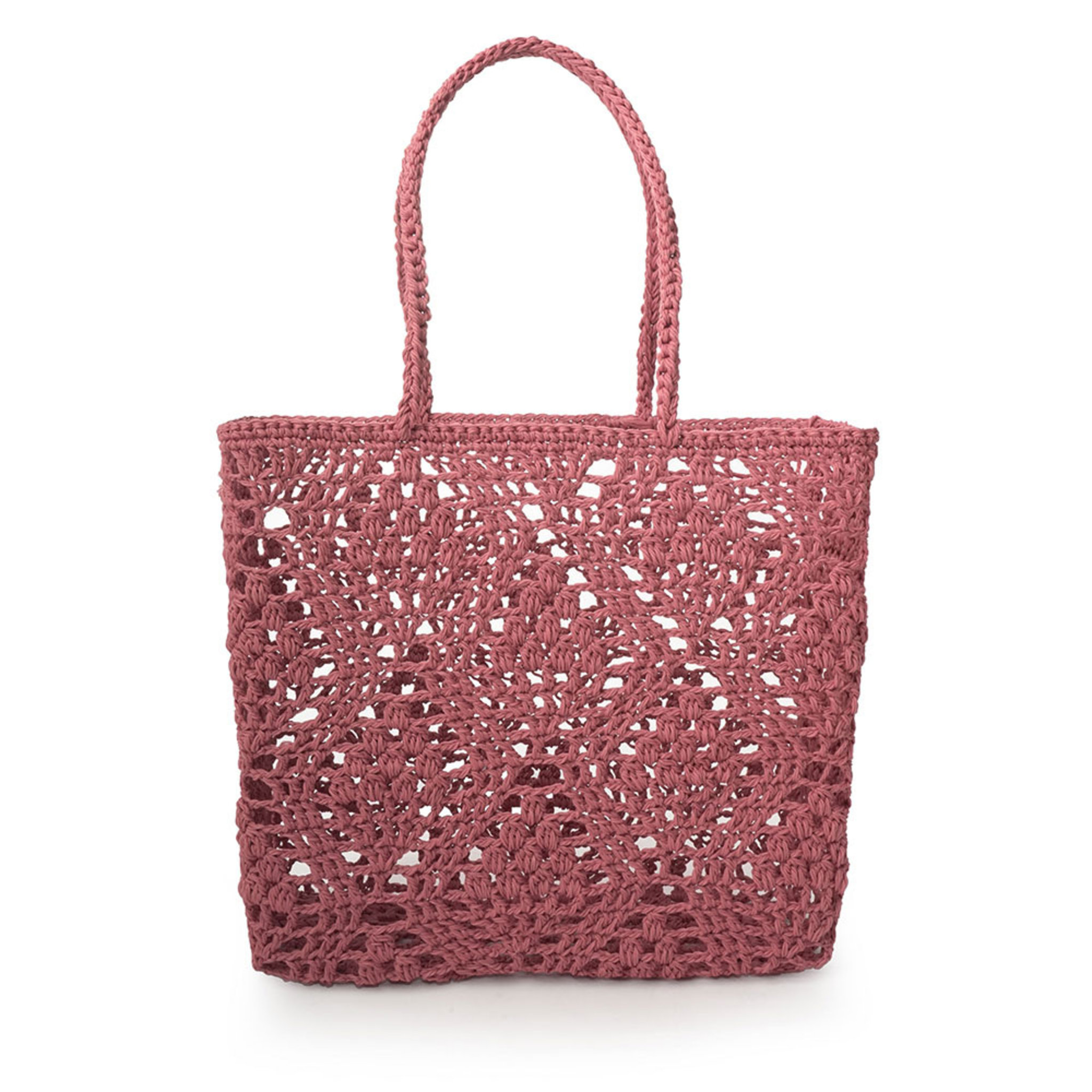 Crochet Leaf Basket Pink, ONESIZE