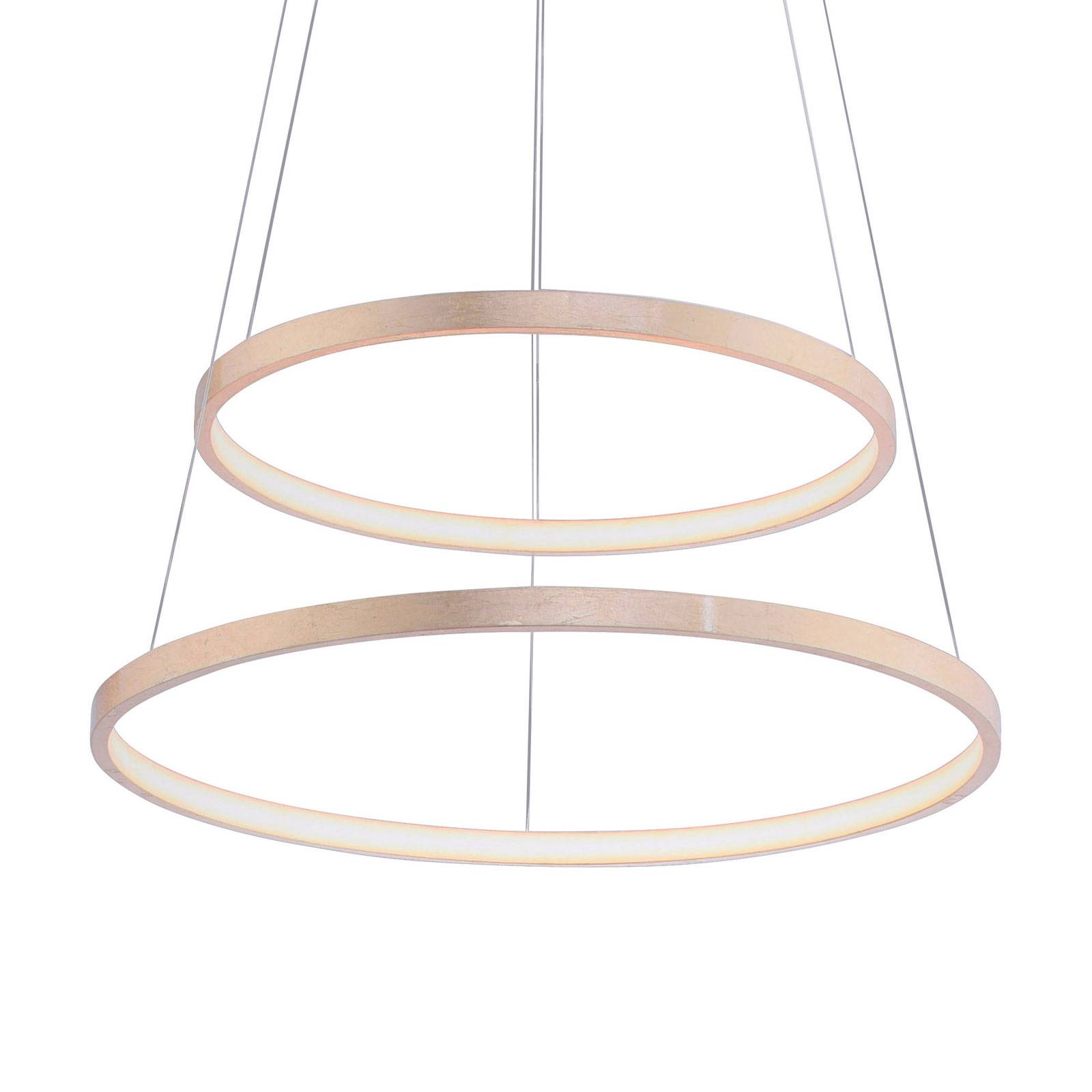 LED-hänglampa Circle guld, 2 lampor