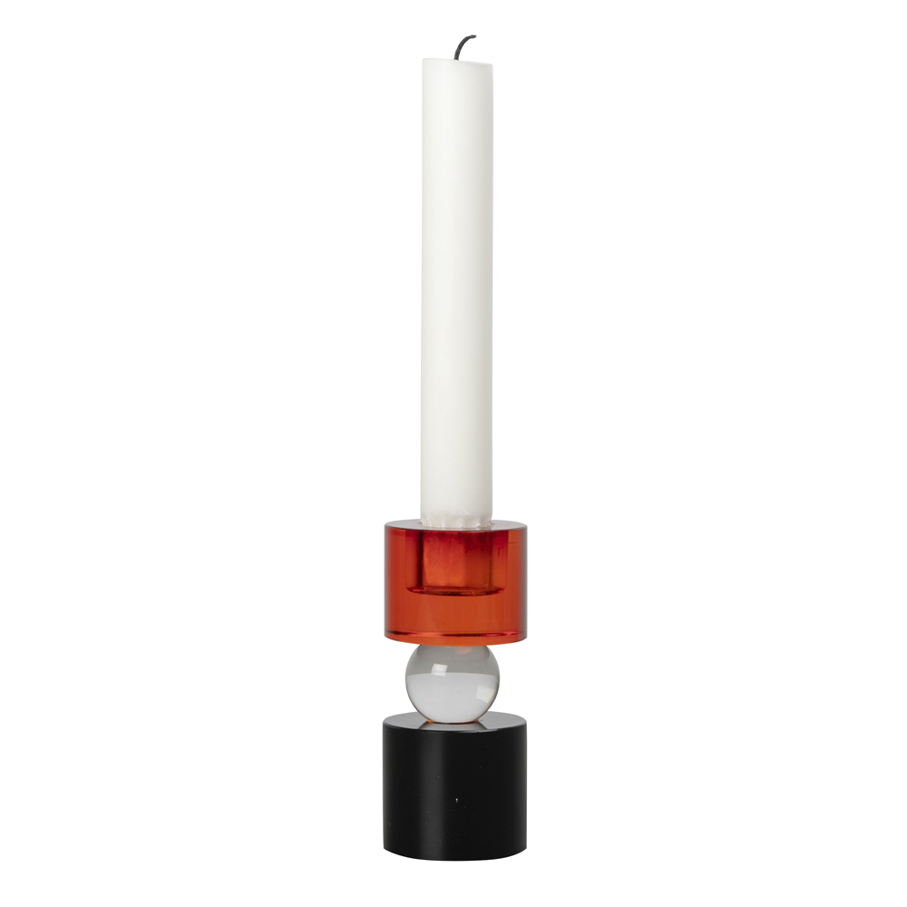 By On - Crystal Ljusstake 4,5x10 cm Orange/Svart