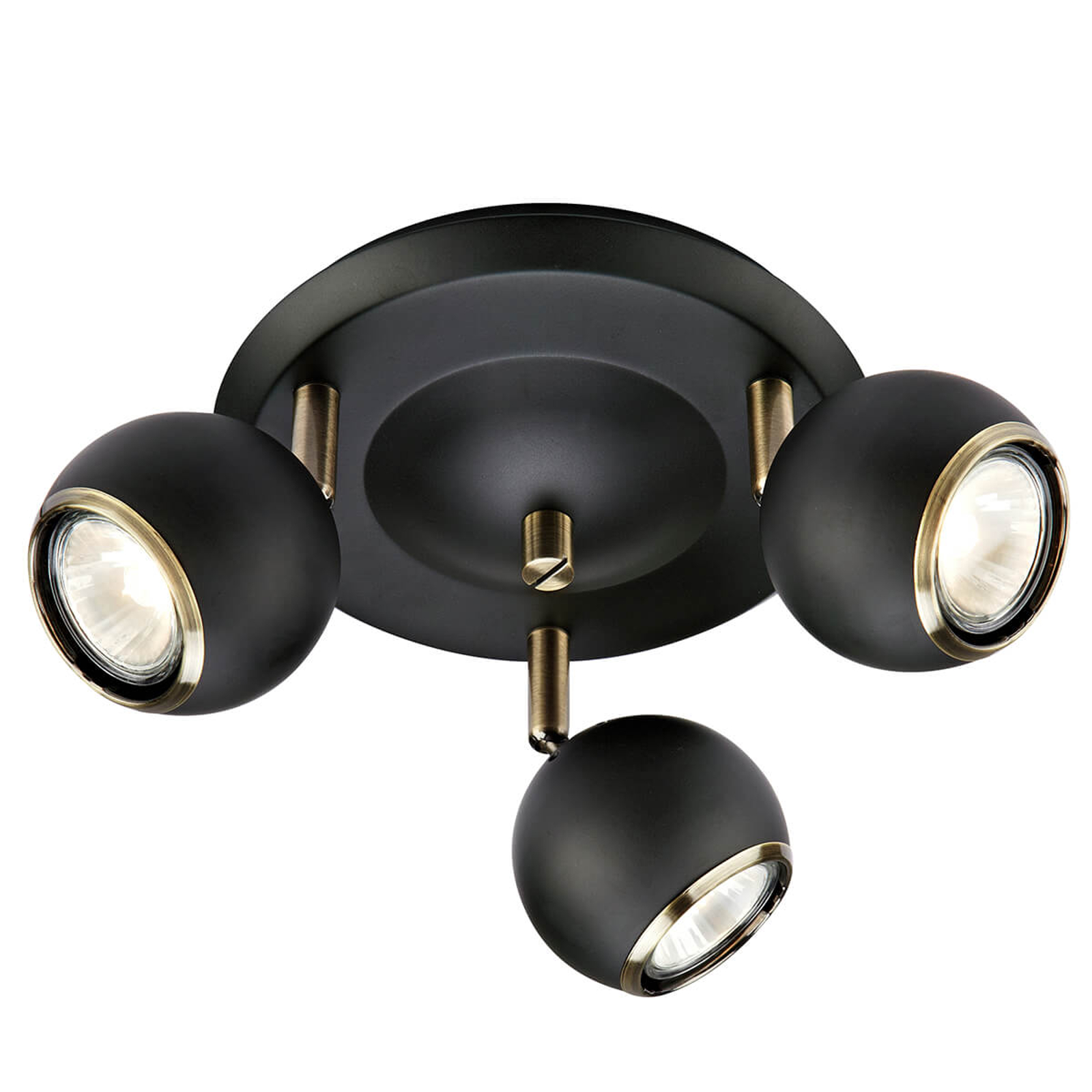 Svart taklampa Coco med globformade spotlighter