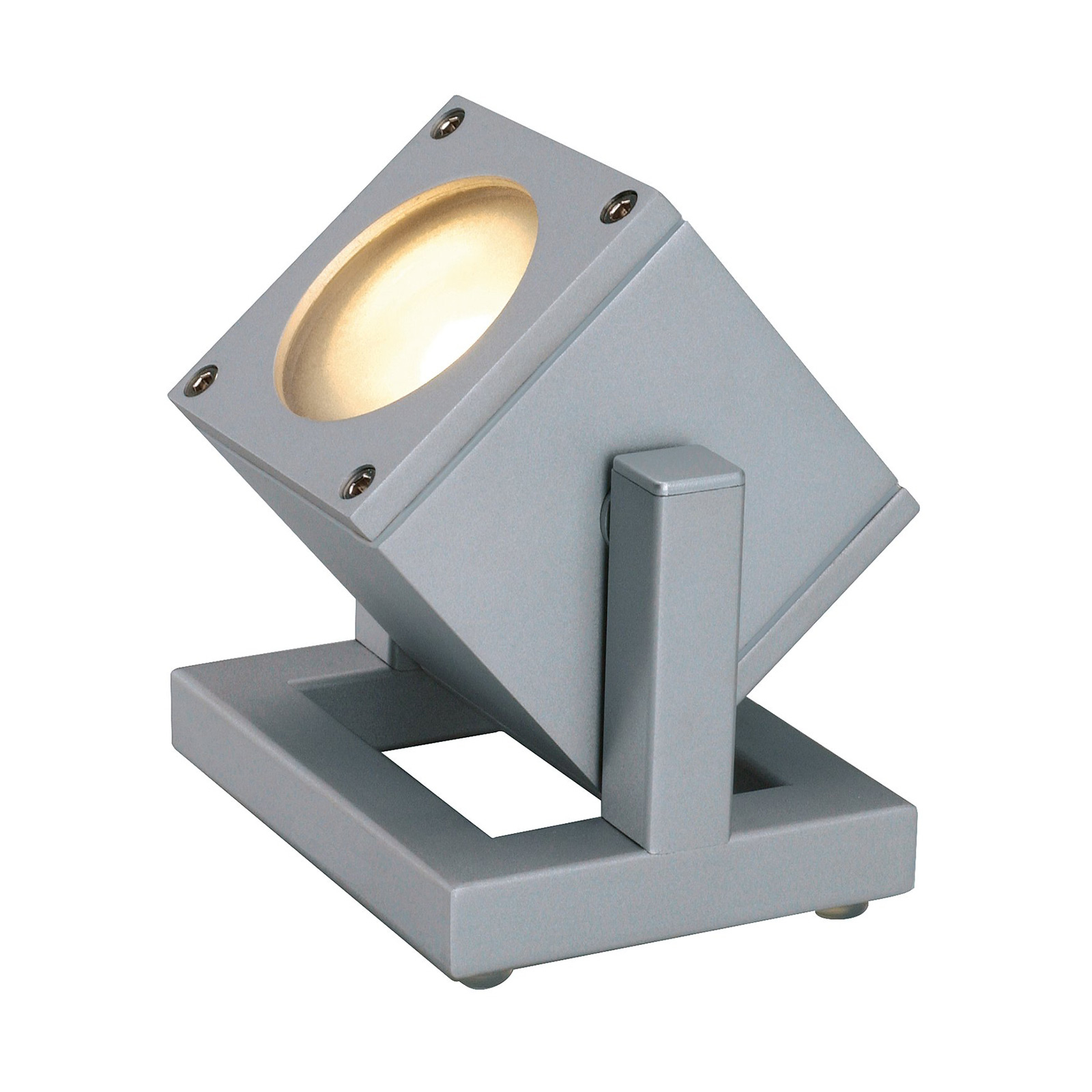 SLV Cubix I utomhusspotlight IP44 silvergrå