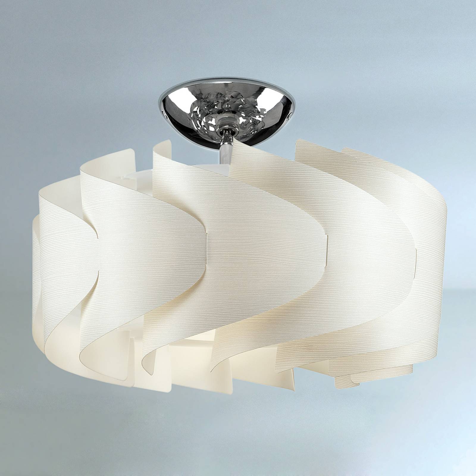 Taklampa Sky Mini Ellix i träoptik vit