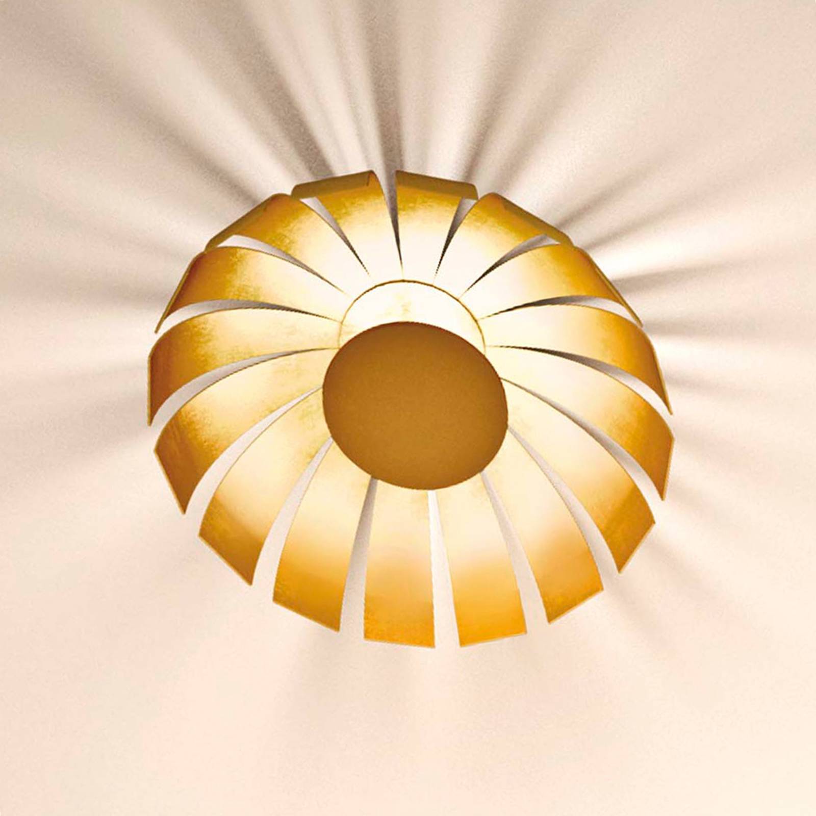 Förgylld LED-designertaklampa Loto, 20 cm
