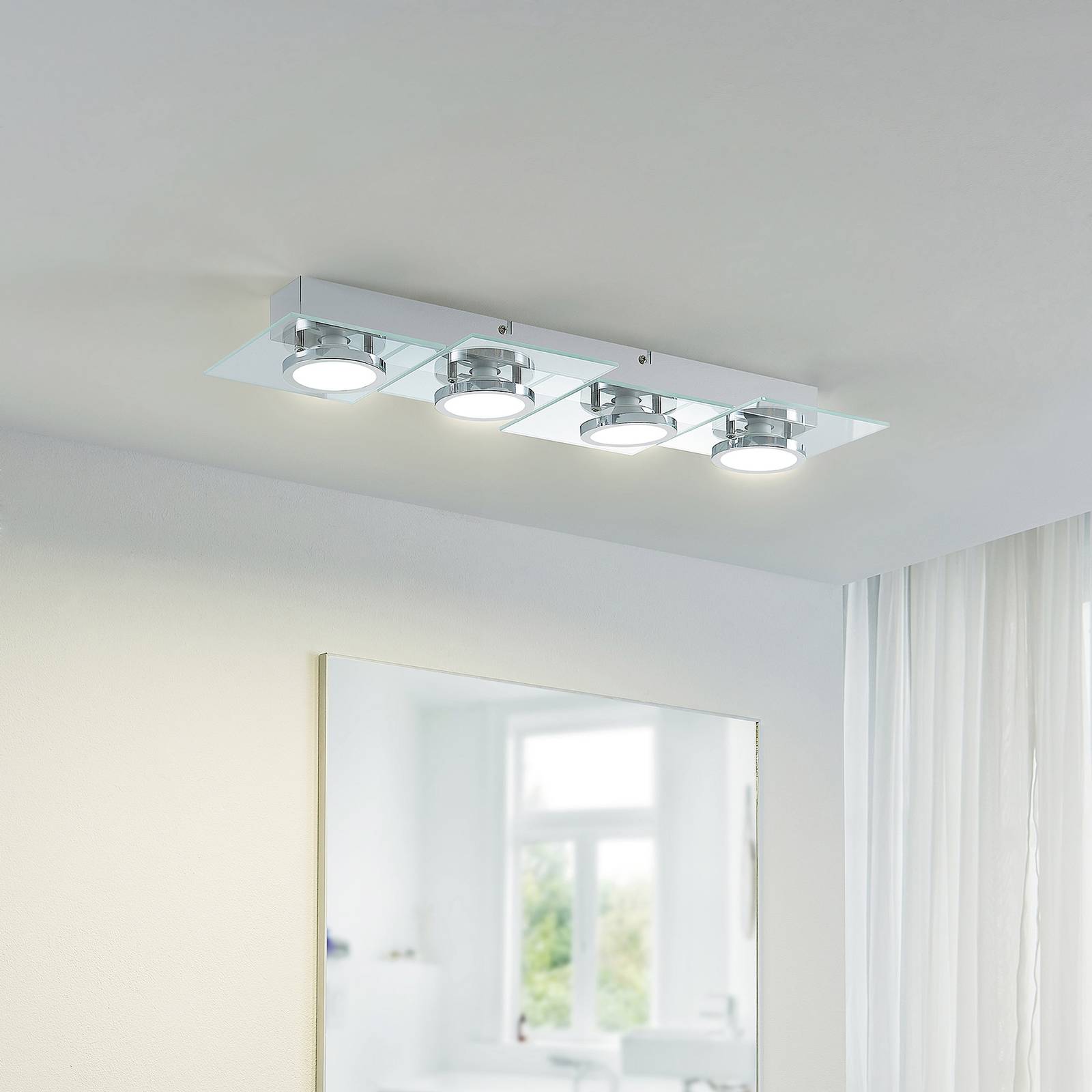 Lindby Imiria LED-taklampa, rektangel, 4 lampor