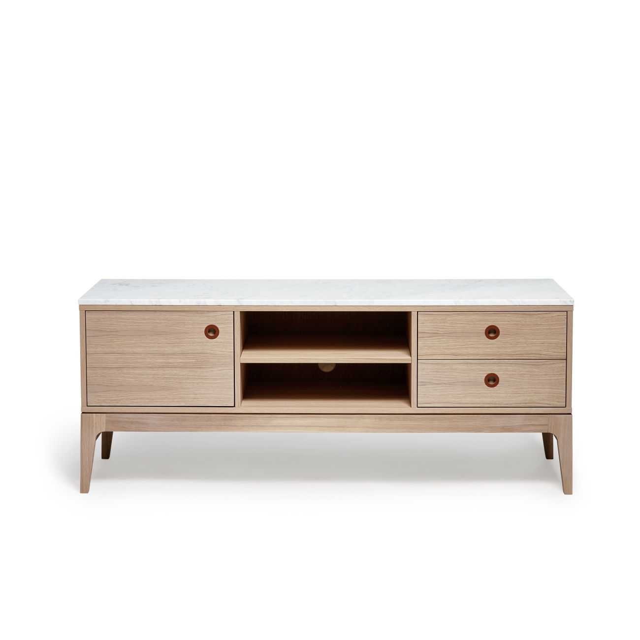 Höllviken TV-bänk 150 cm ek/ marmor, Mavis