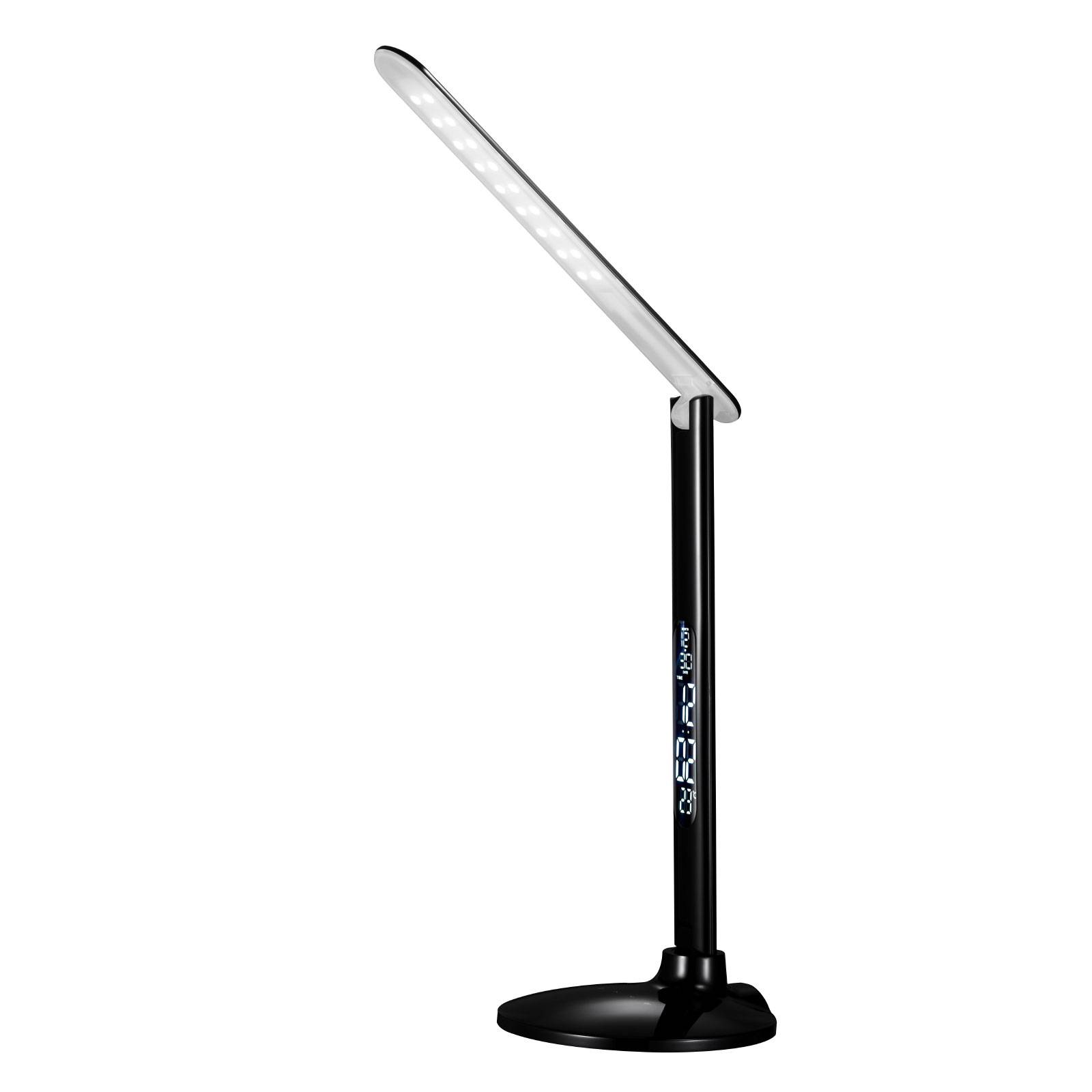LED-skrivbordslampa Success med klocka, svart