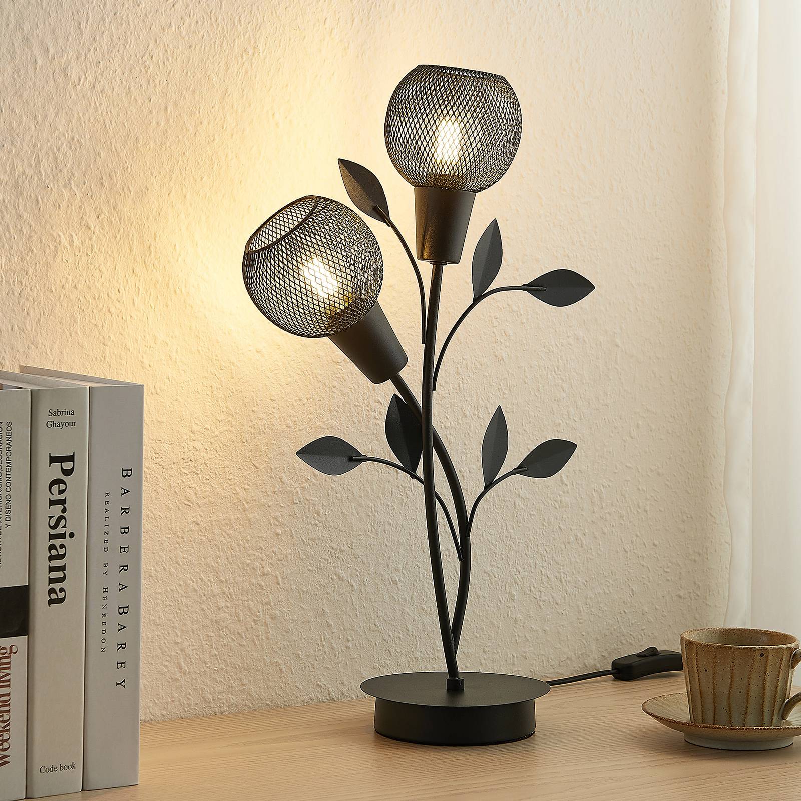 Lindby Kanye florentinsk bordslampa, 2 lampor