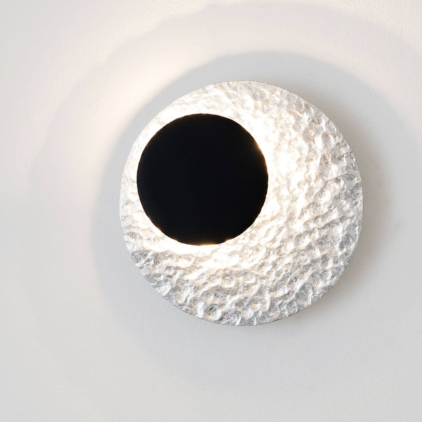 LED-vägglampa infinity i silver, Ø 26 cm