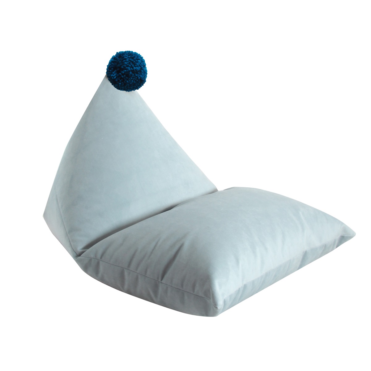 Sittpuff sammet AQUA 80 x 120 cm med pompom