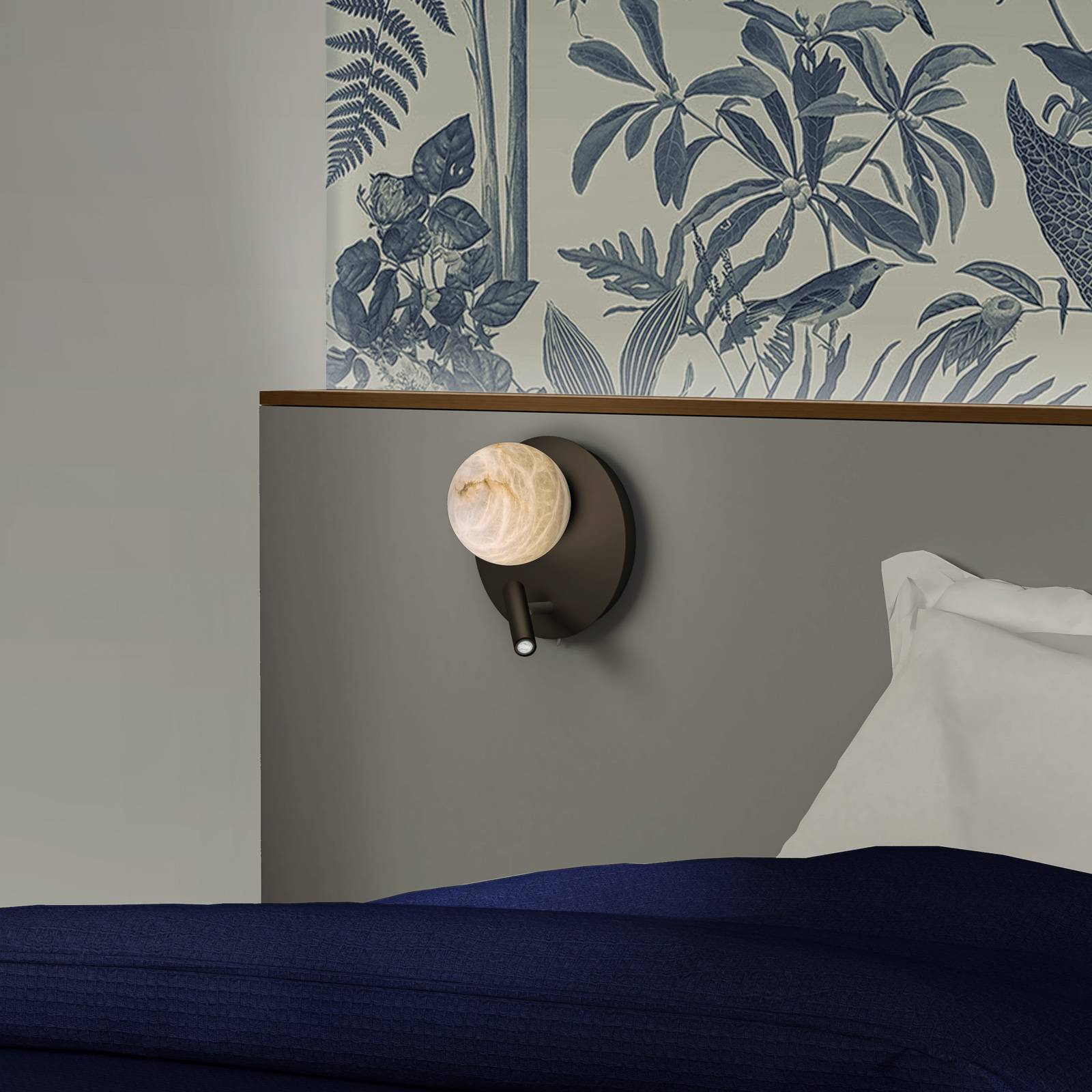 LED-vägglampa Tribeca med läslampa