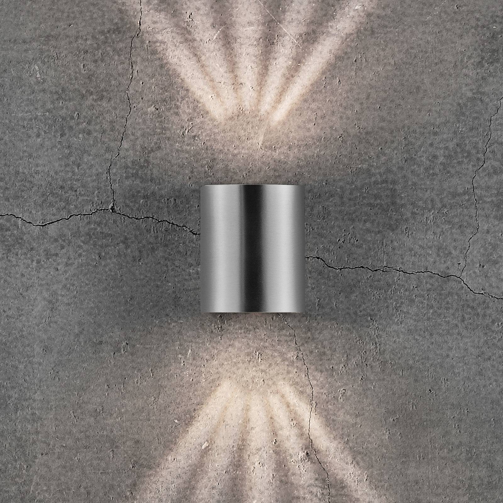 LED-utomhusvägglampa Canto 2, 10 cm rostfritt stål