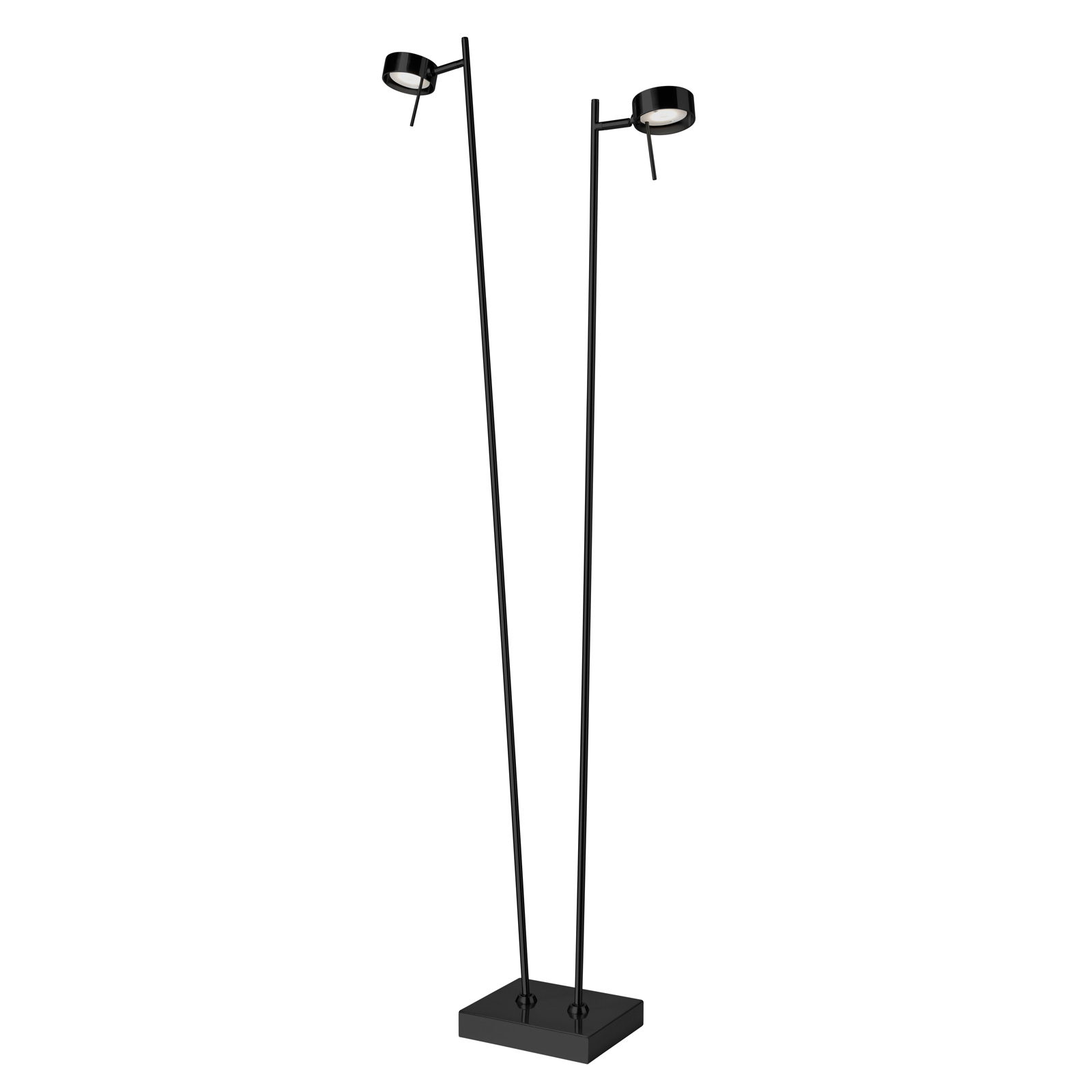 LED-golvlampa Bling, dimmer, 2 lampor svart