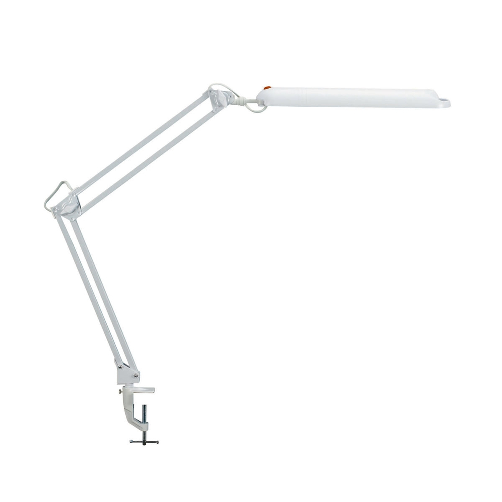 LED-bordslampa Atlantic med klämfot, vit