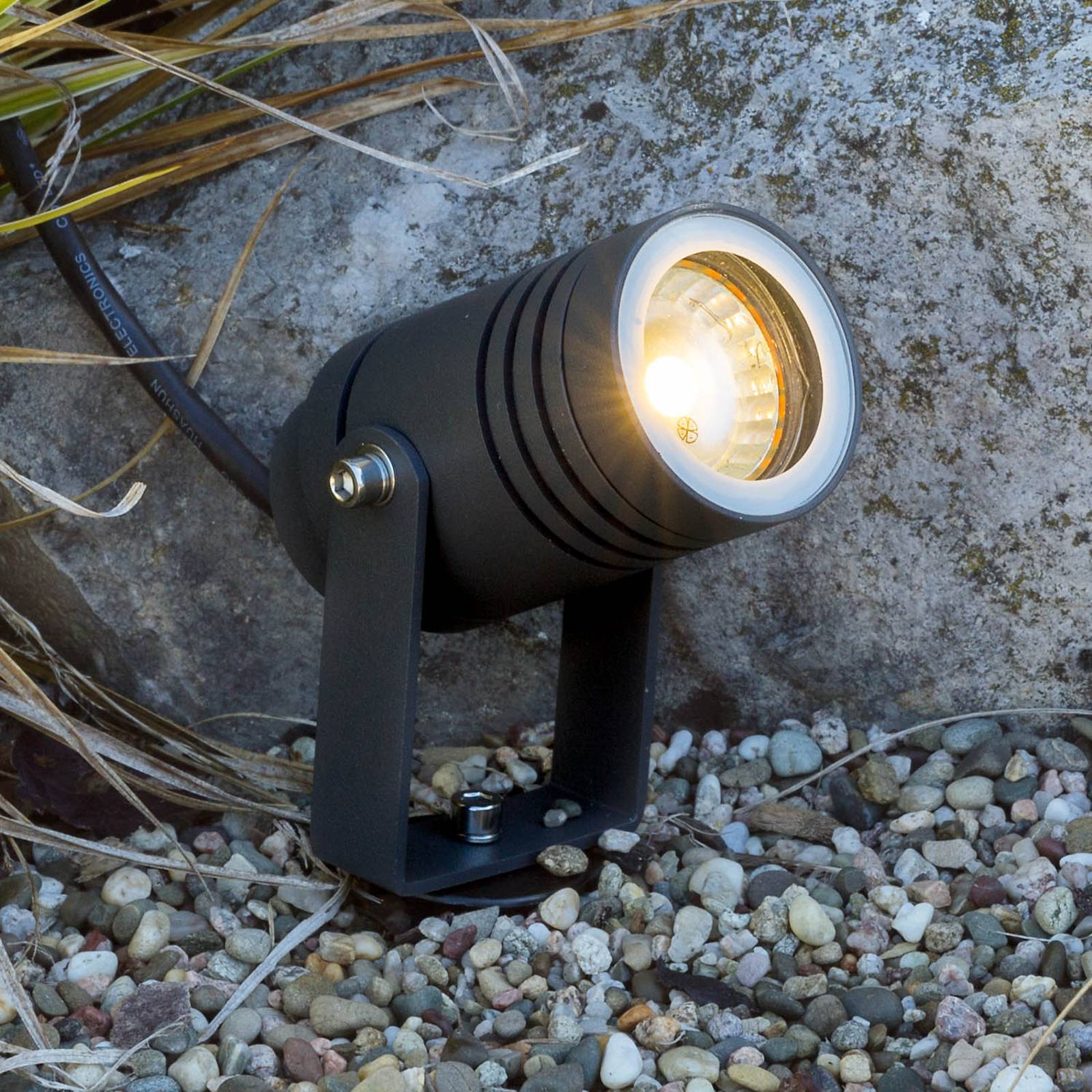 Markspettspotlight Salina svängbar svart IP65