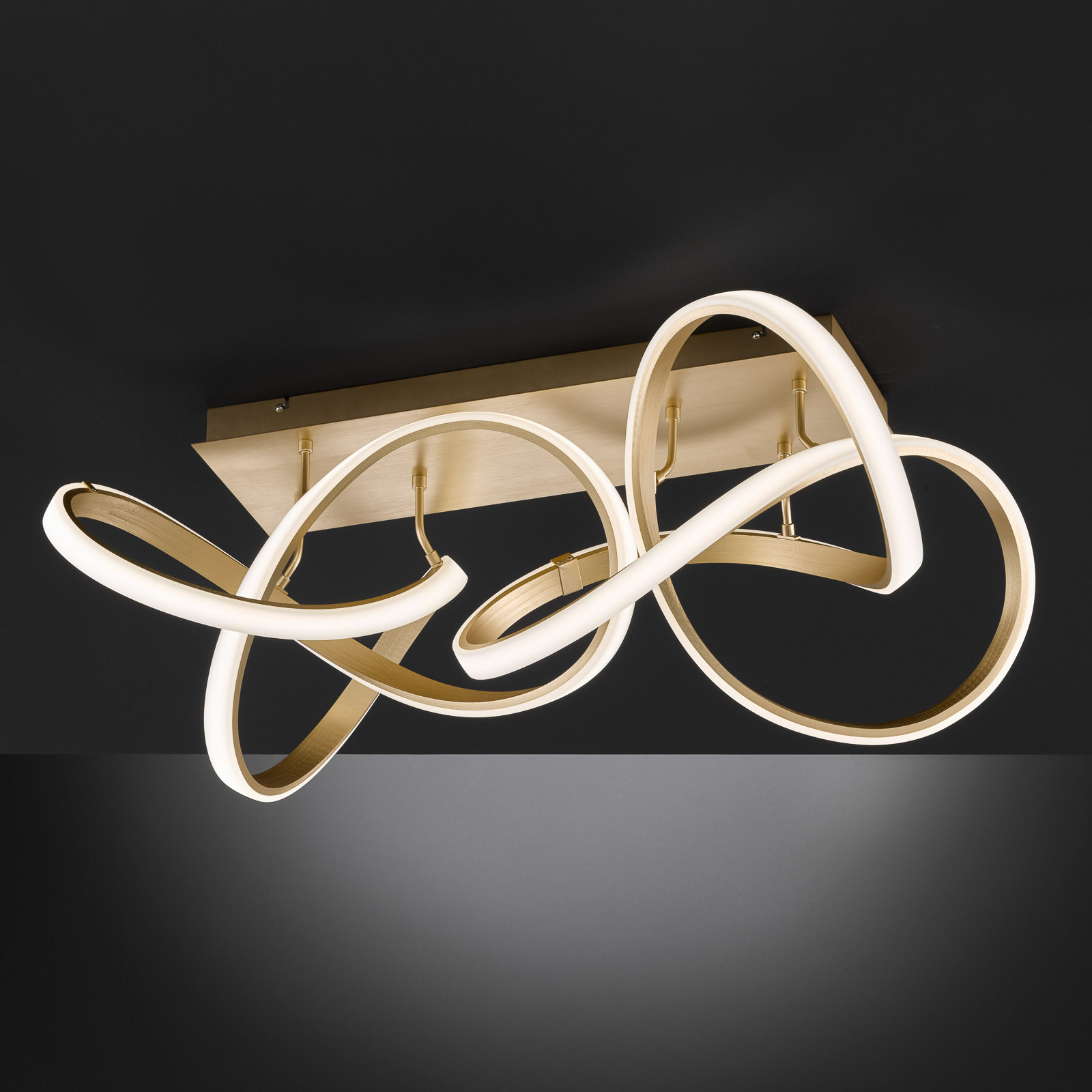 LED-taklampa Indigo, 2 lampor, guld matt