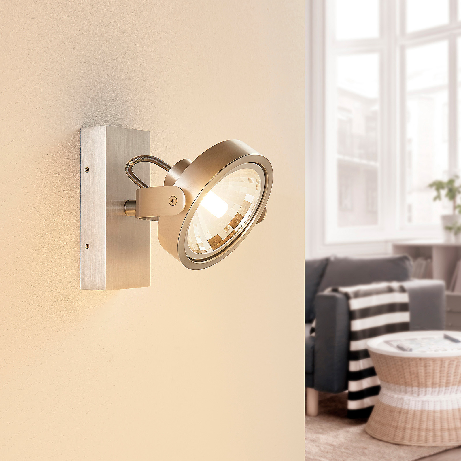 ELC Mitella takspotlight, 1 lampa, silver