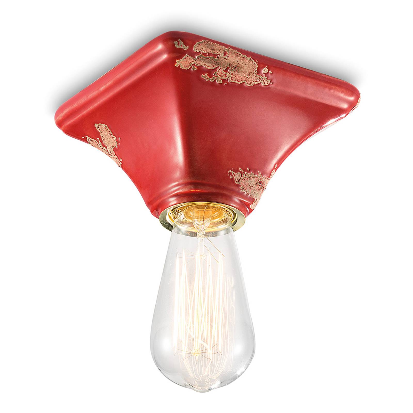 Vintage-taklampa C135 röd