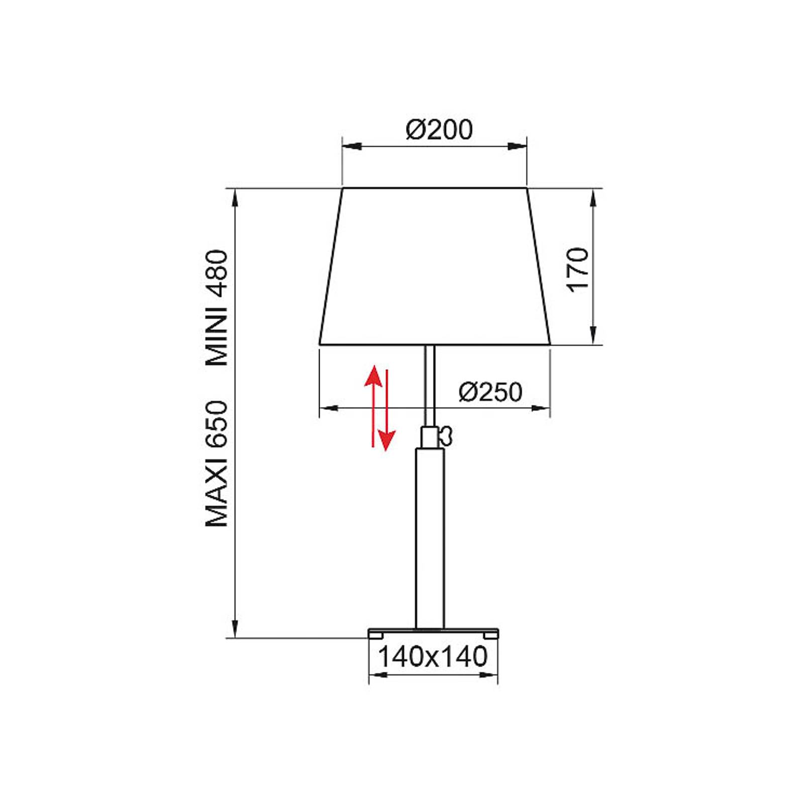 Aluminor Quatro Up bordslampa ljus ek/krom