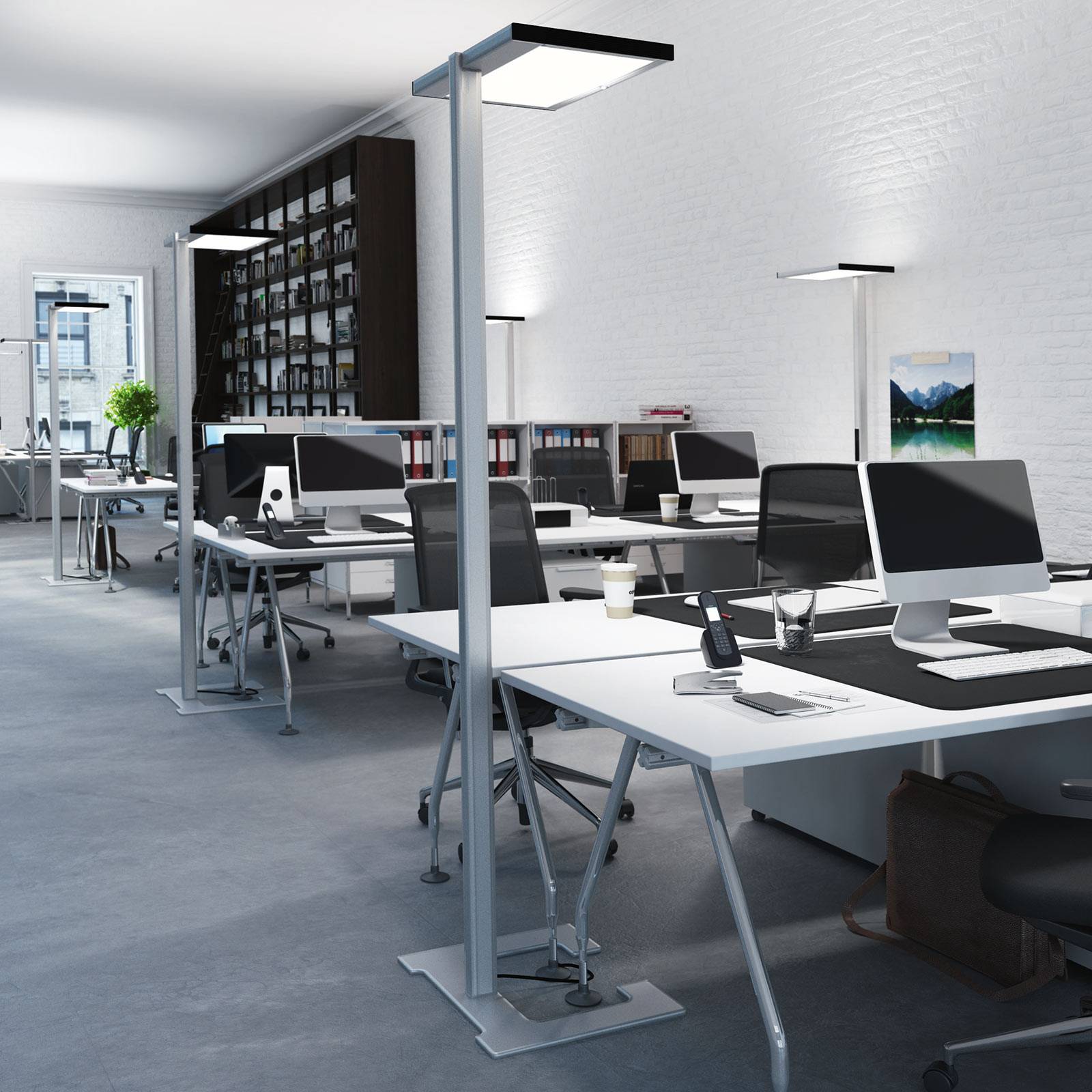Luctra Vitawork LED-golvlampa till kontor 12000 lm