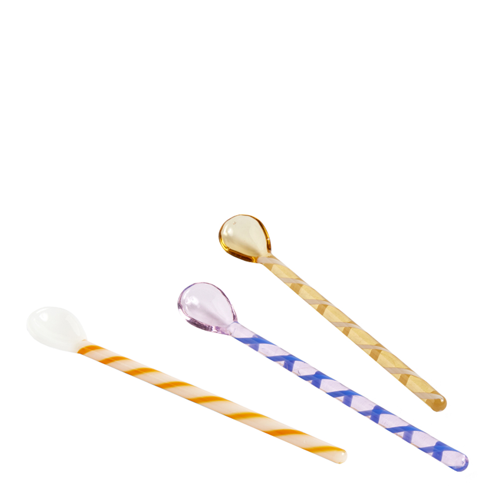 Hay - Glasskedar 12 cm 3-pack Guld/Rosa/Vit