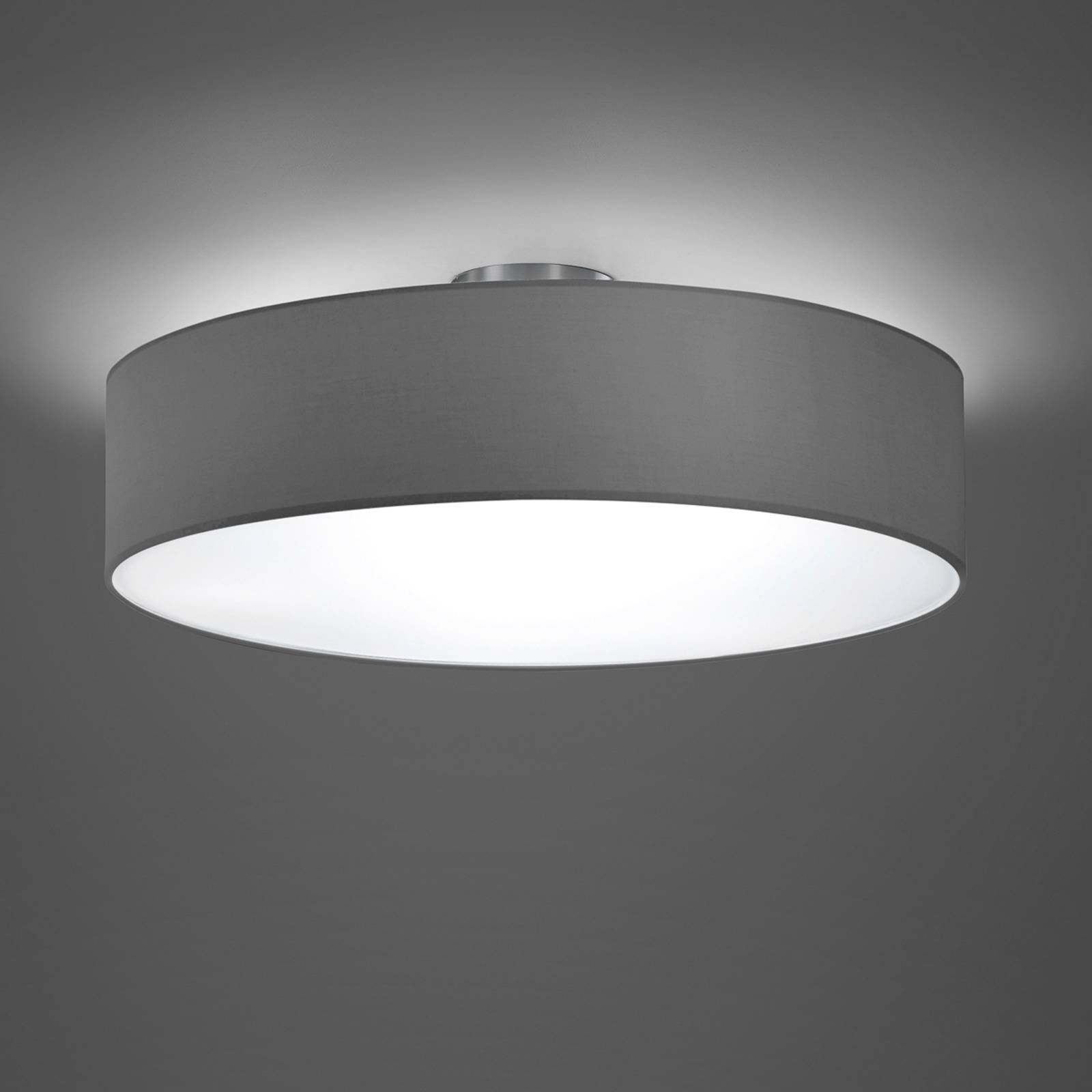 Taklampa Hotel, matt nickel/grå, Ø 50 cm