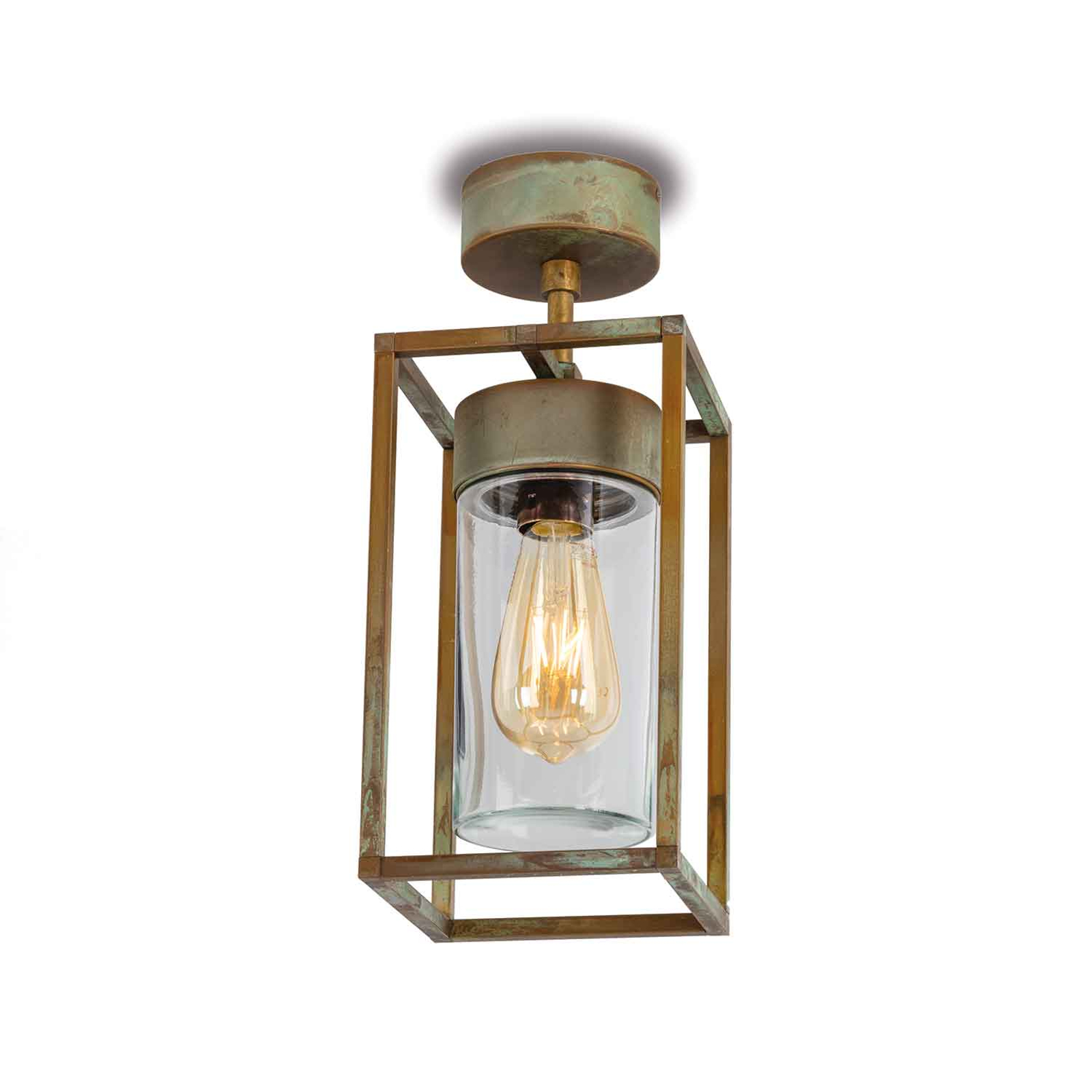 Taklampa Cubic³ 3367 mässing antik/klar