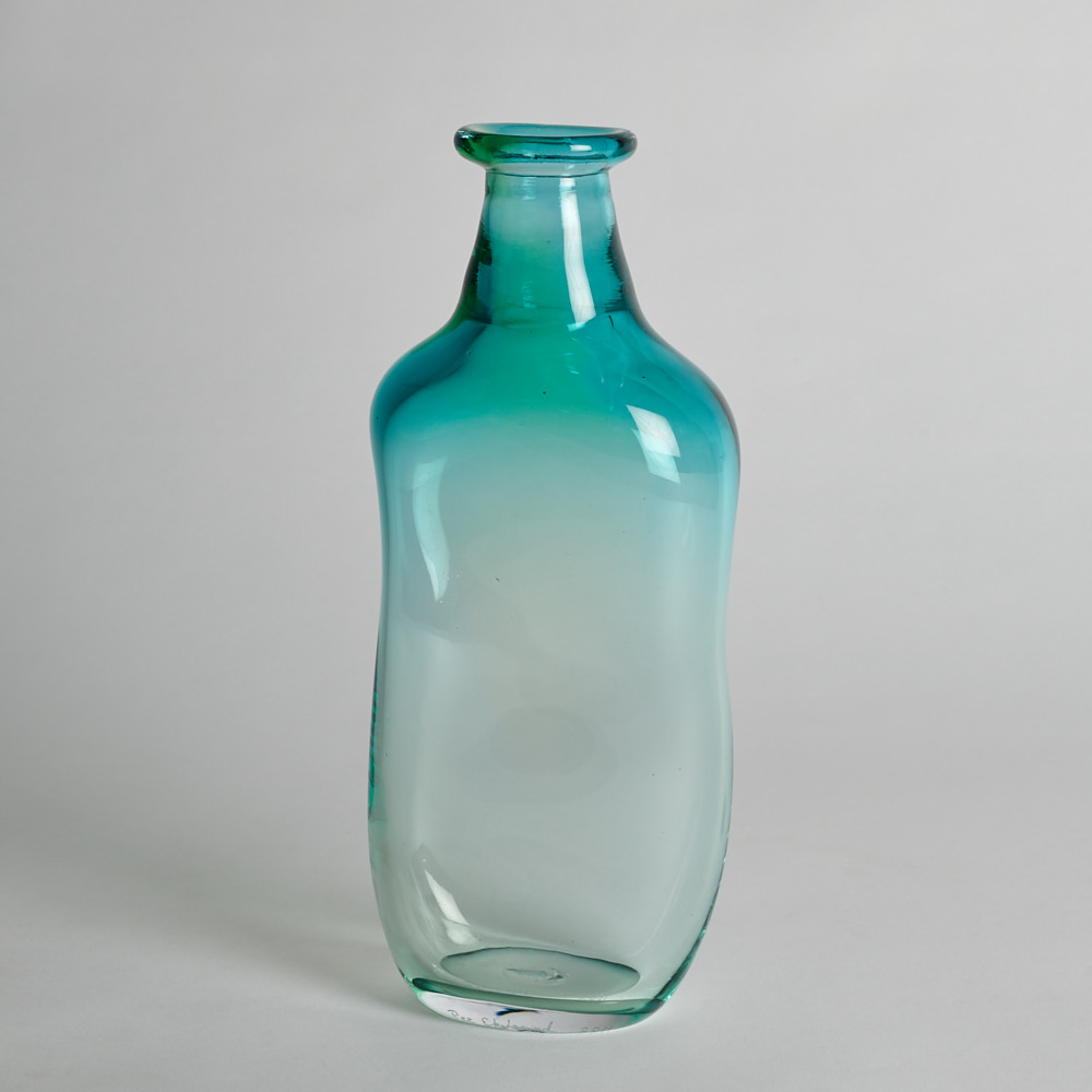 Vintage - SÅLD Turkos Glasflaska