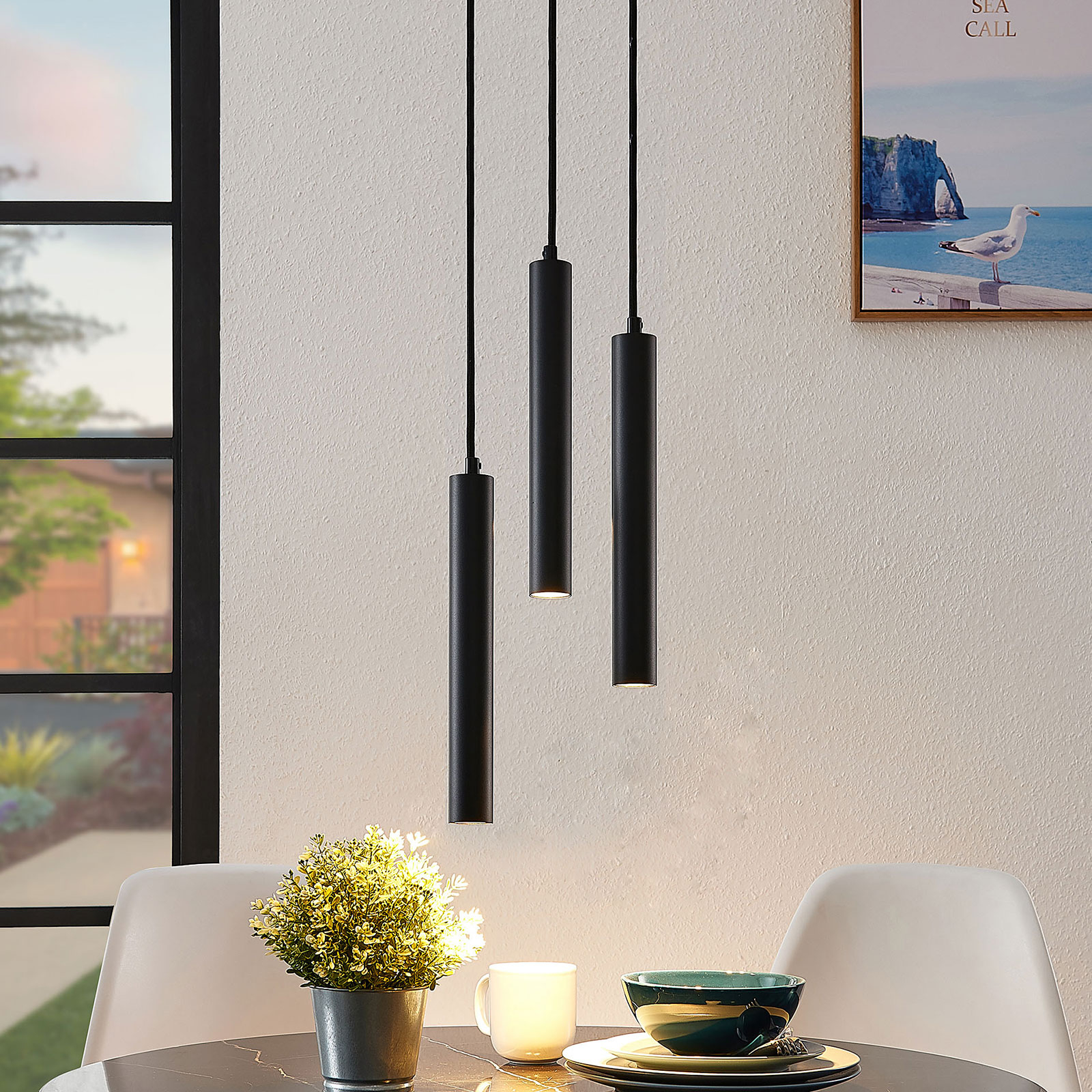 Arcchio Franka LED-pendellampa 3 lampor rund