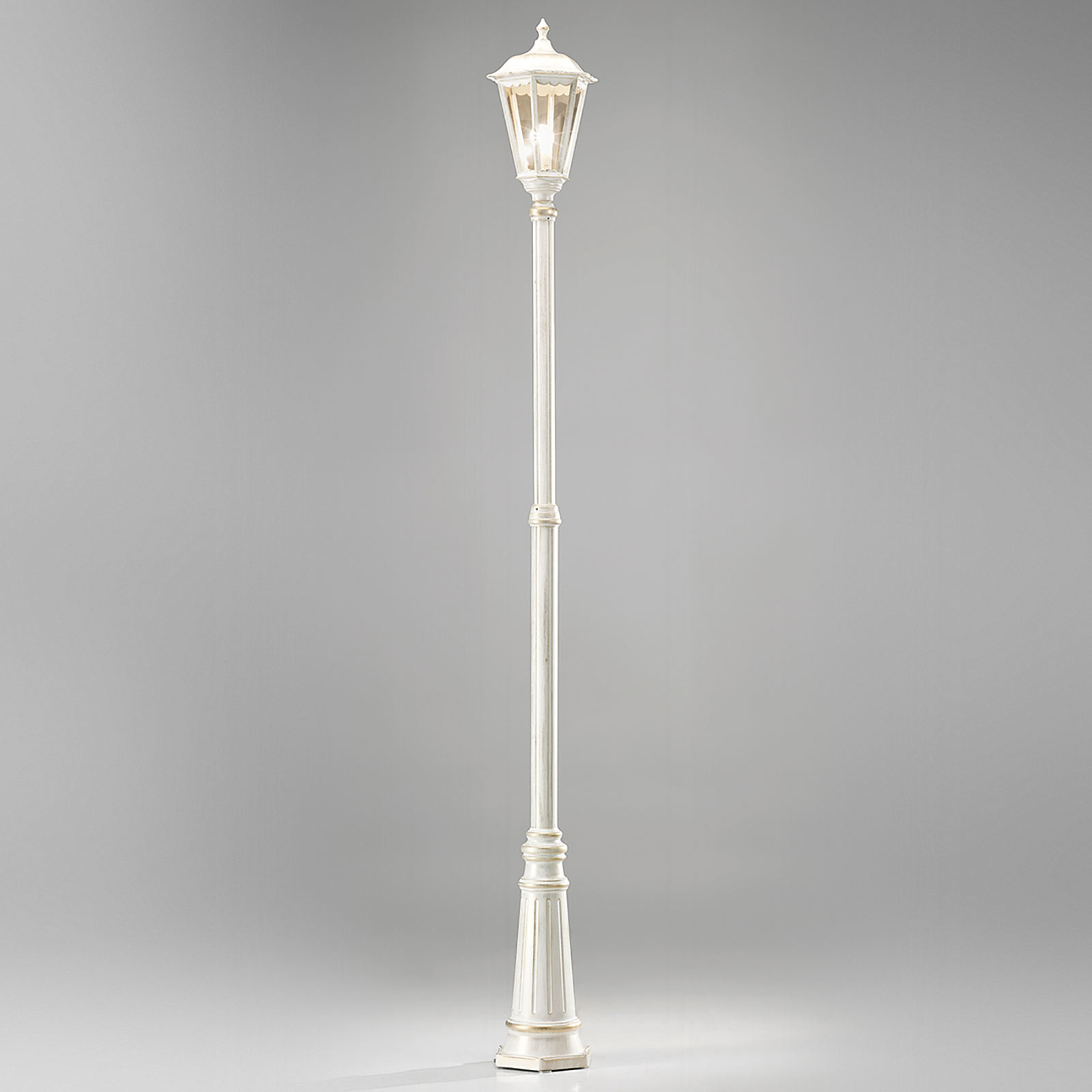 Lyktstolpe Puchberg 1 lampa 249 cm vit guld
