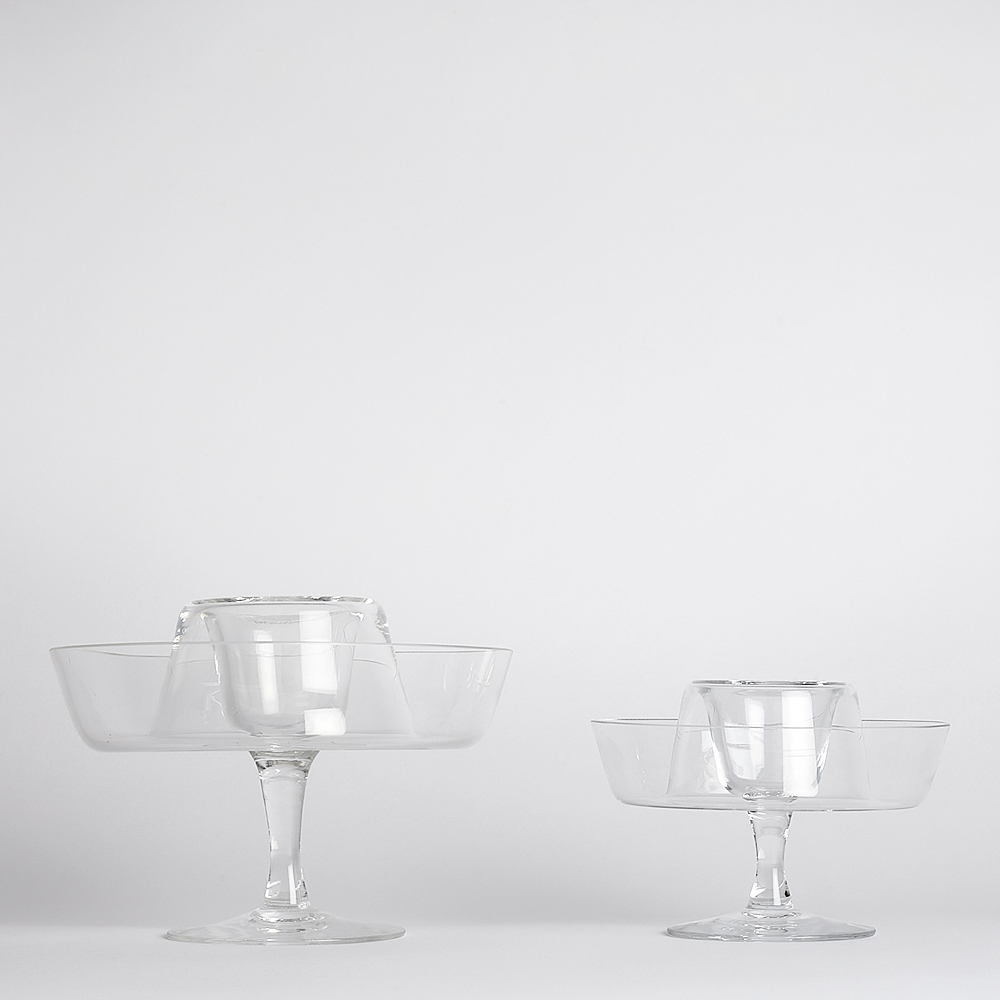 Vintage - SÅLD Räkskål Glas 2 delar
