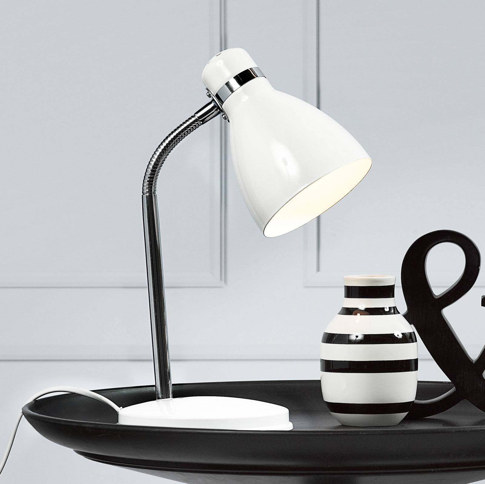 Modern bordslampa CYCLONE vit