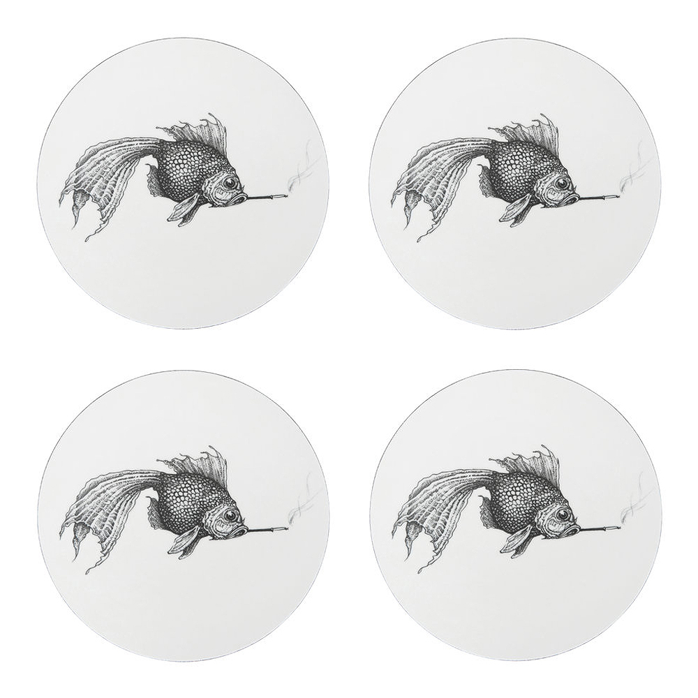 Rory Dobner - Glasunderlägg Smokey Fish 4-pack