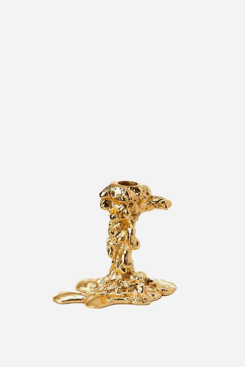Ljusstake Drip liten guld