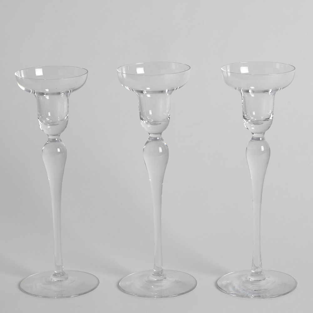 Orrefors - SÅLD Ljusstakar i Glas 3 st