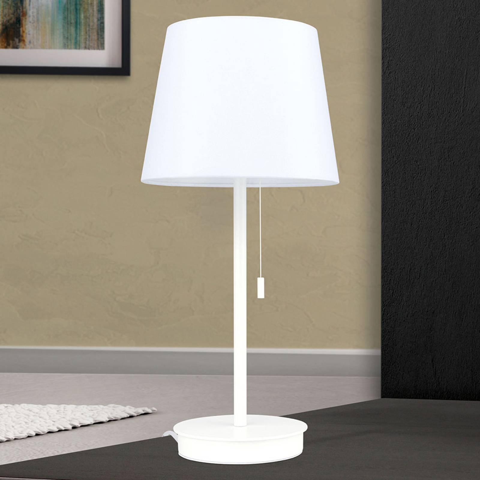 Bordslampa Ludwig med USB-port vit