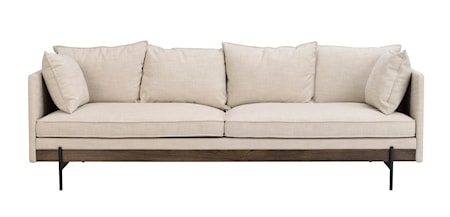 Shelton soffa beige tyg/brun ask/svart metall