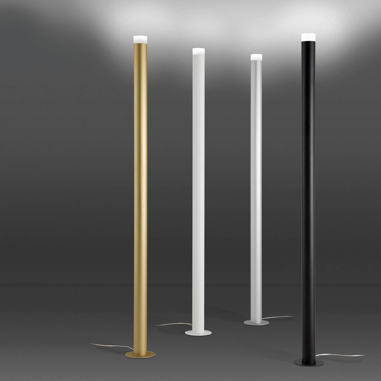 Golvlampa LED Pole, svart texturerad