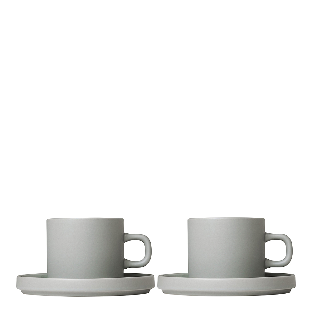 Blomus - Pilar Kaffemugg med fat 2-pack Mirage Grey