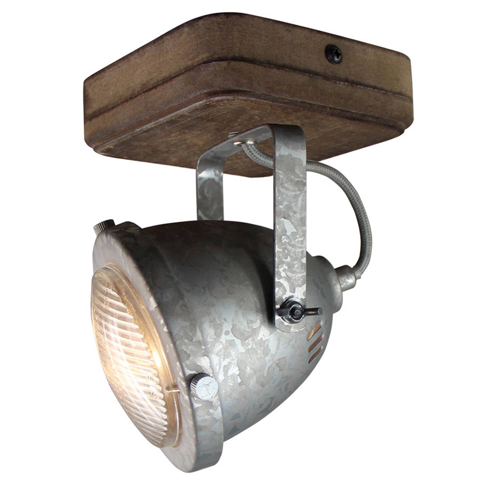 Taklampa Woody, galvaniserad, 1 lampor