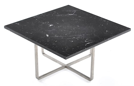 Ninety 60x60 soffbord - Svart marquina/stomme rostfritt stål