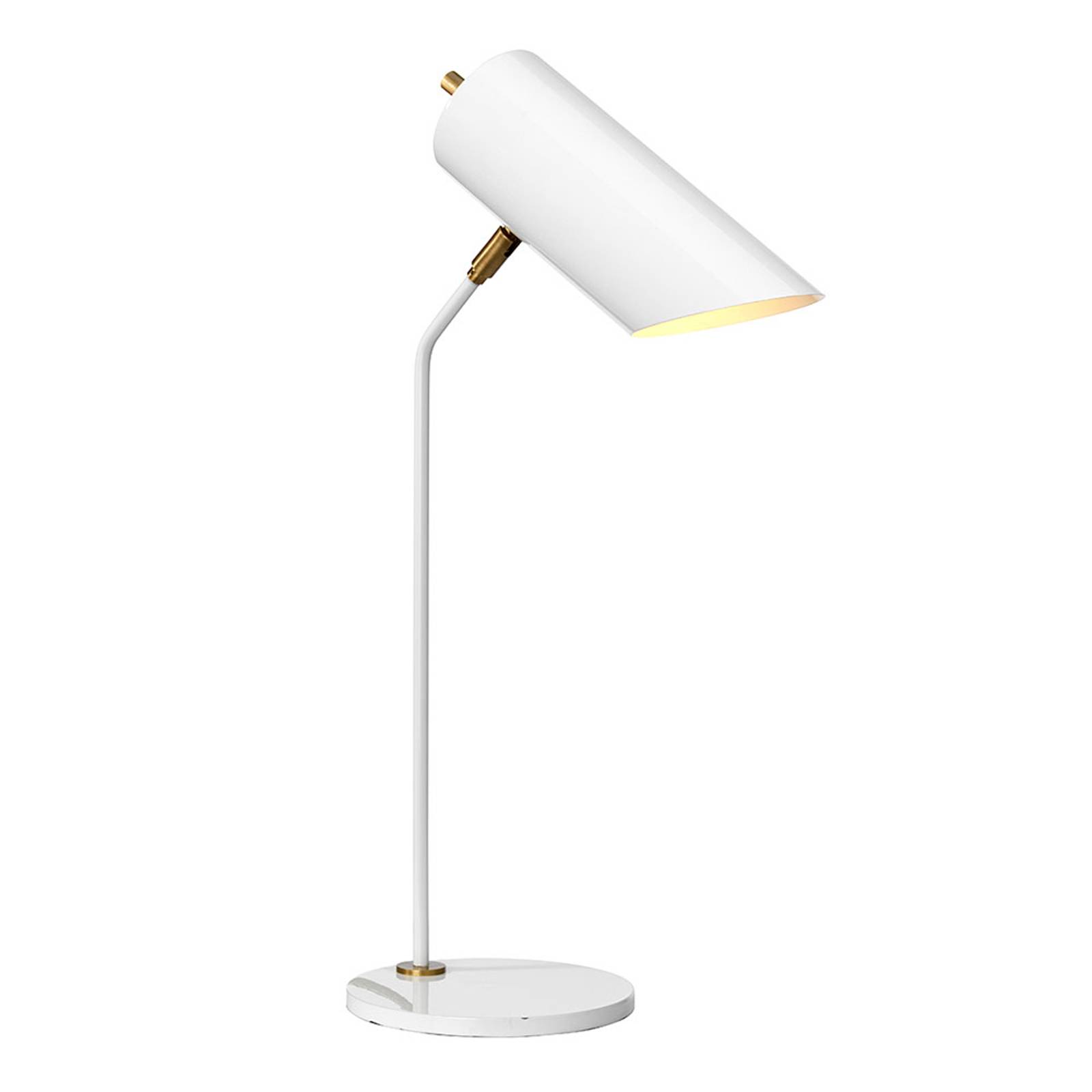 Bordslampa Quinto, vit/mässing antik