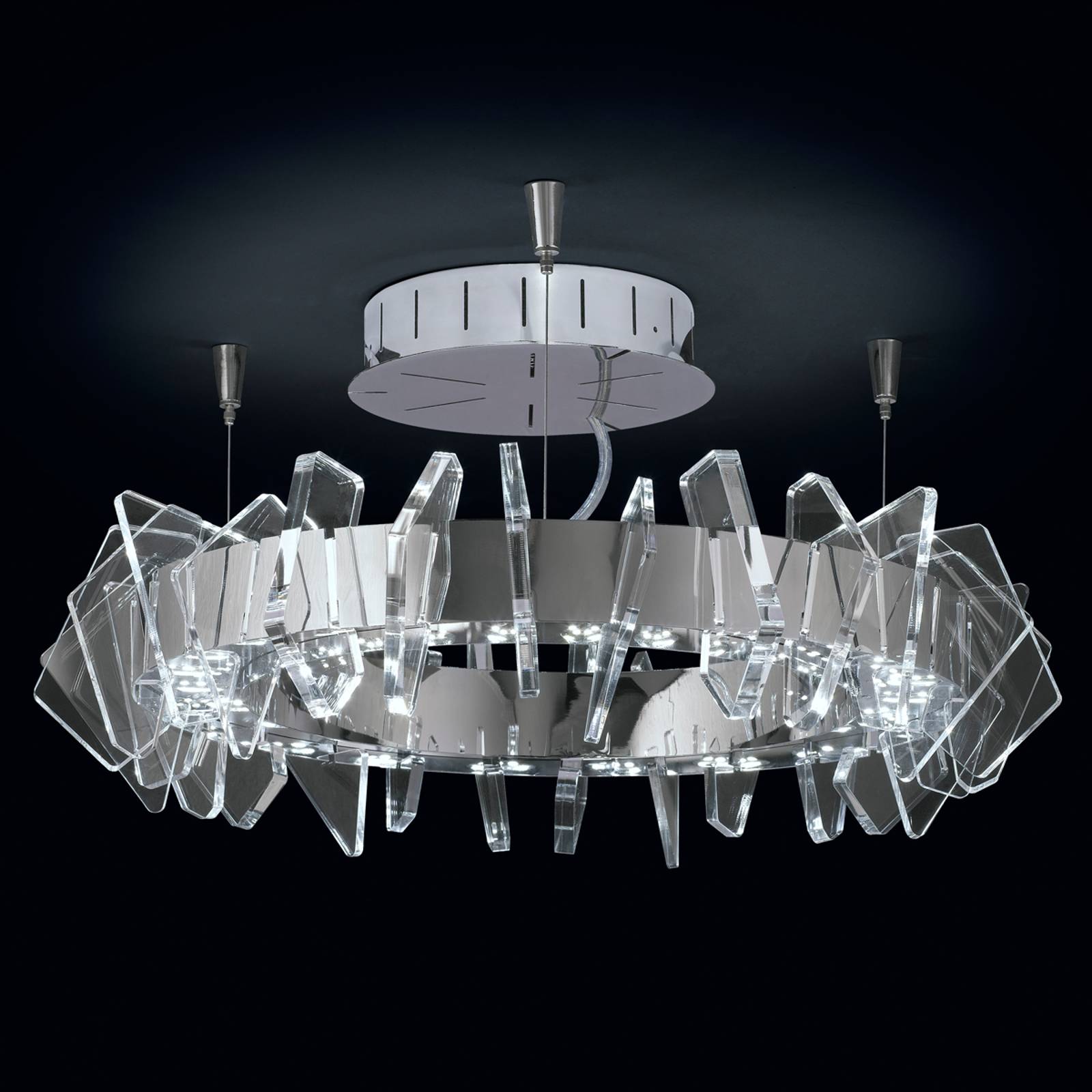 Ringformad LED-taklampa EOS med glas