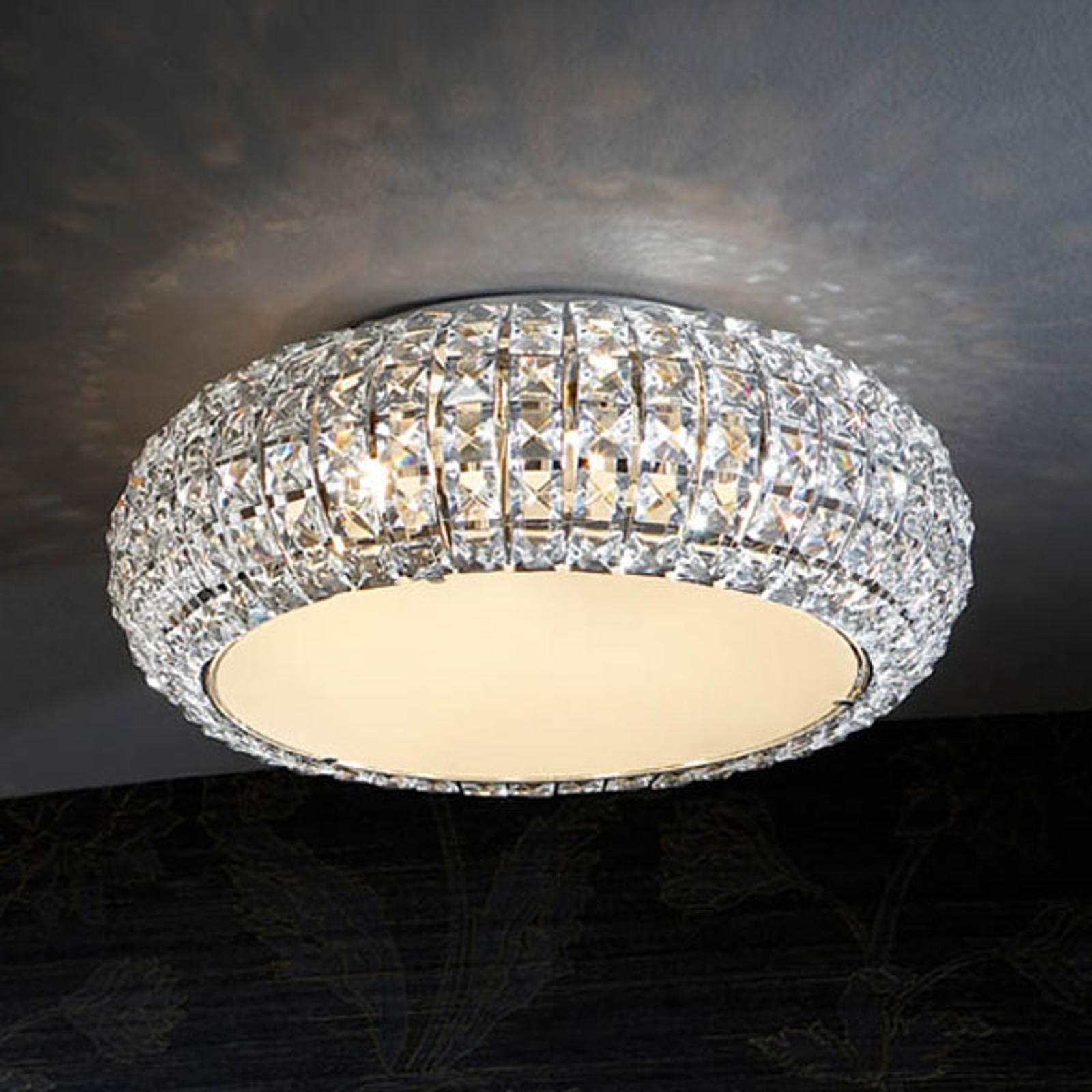 Taklampa Diamond, rund, 40 cm