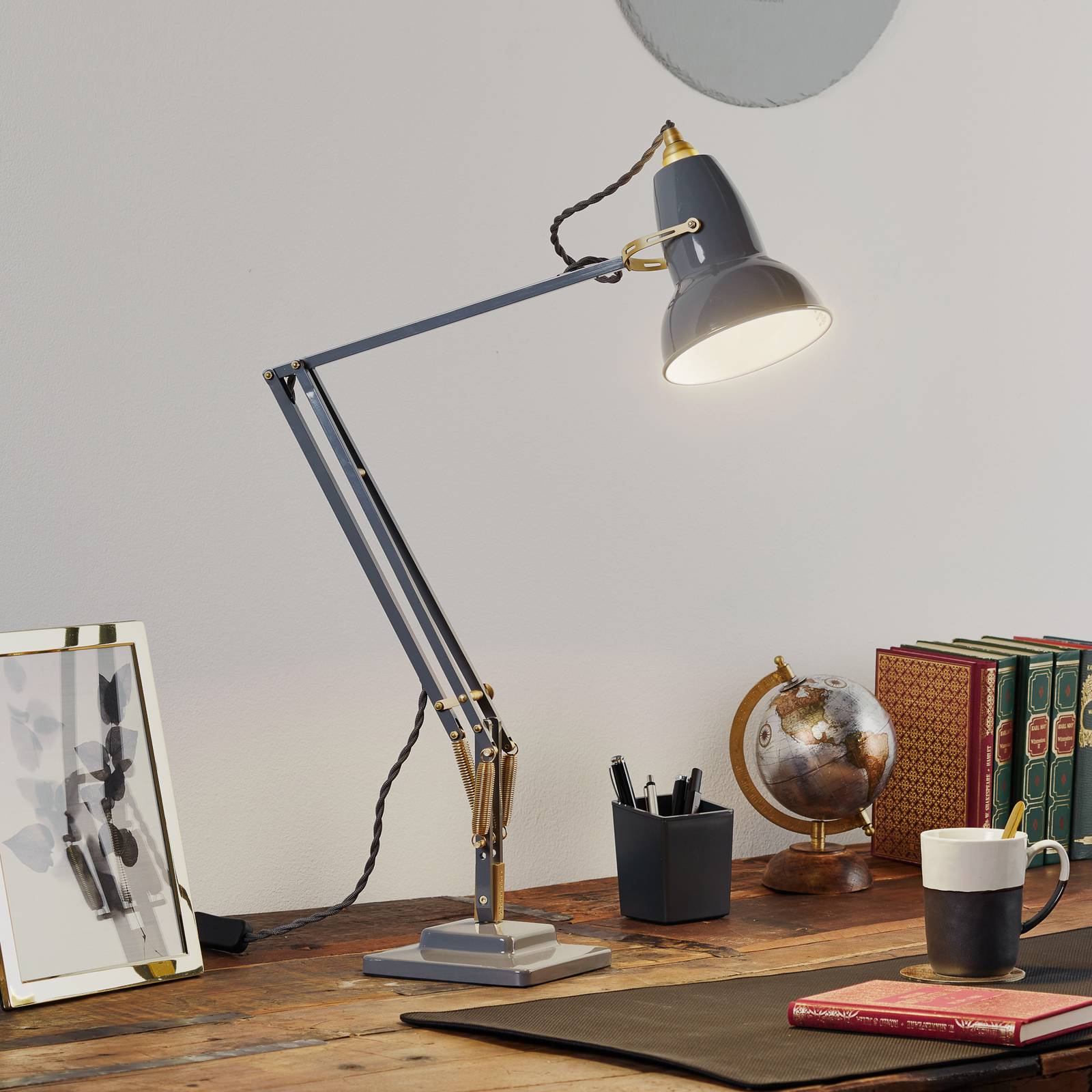 Anglepoise Original 1227 Brass bordslampa grå