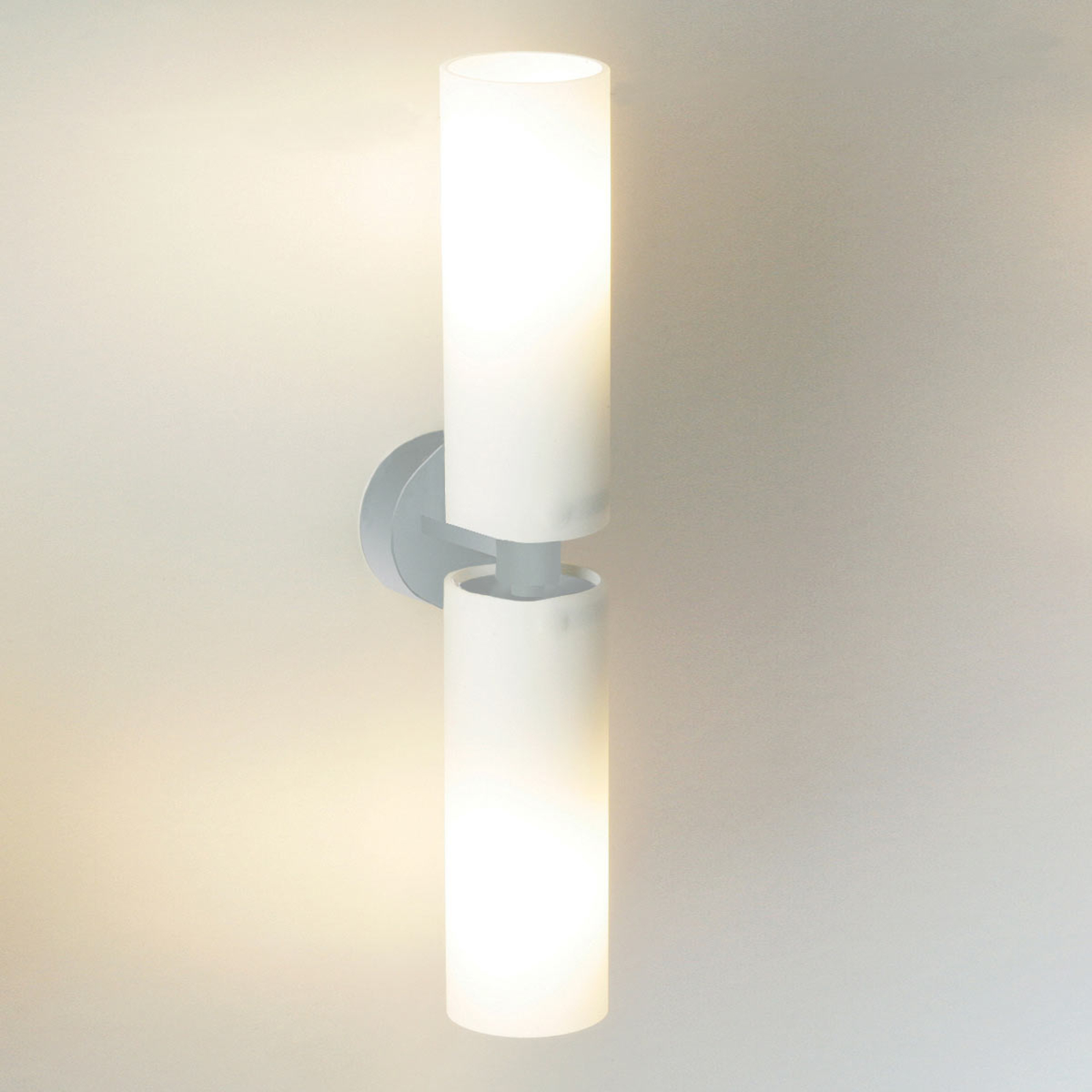 TUBE TWIN- toppmodern vägglampa, matt nickel