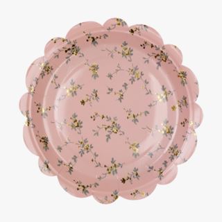 Beatrix papperstallrik 8-pack rosa