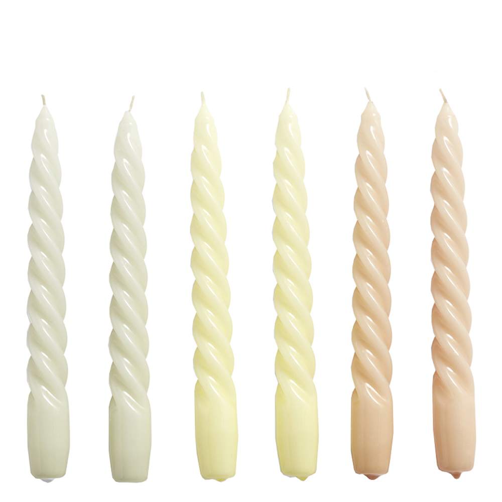 Hay - Ljus Twist 6-pack Grey, Beige Citrus, Peach
