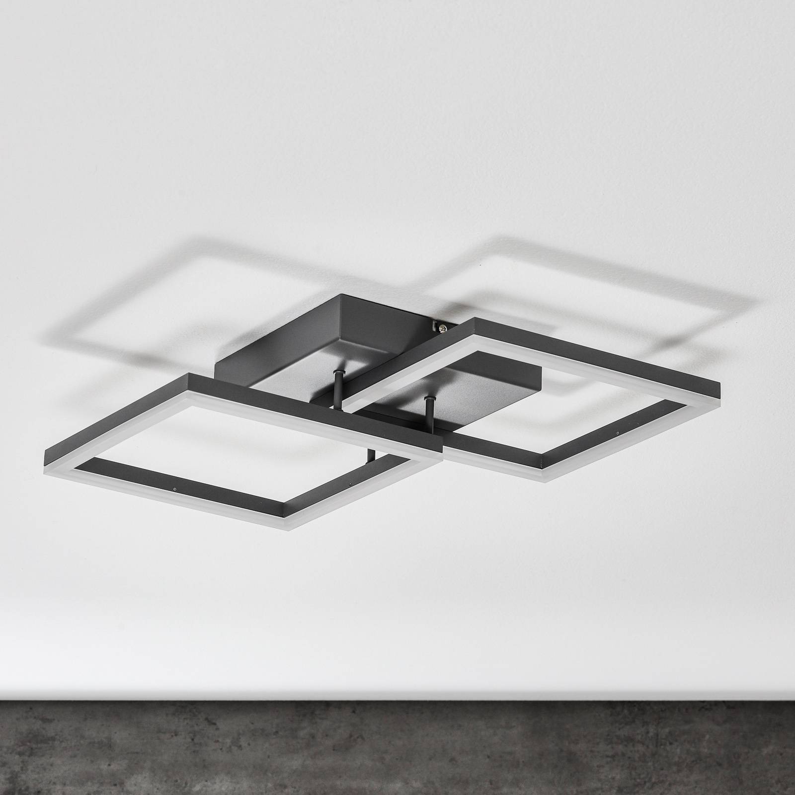 LED-taklampa Bard 45 x 45 cm, 2 lampor, antracit
