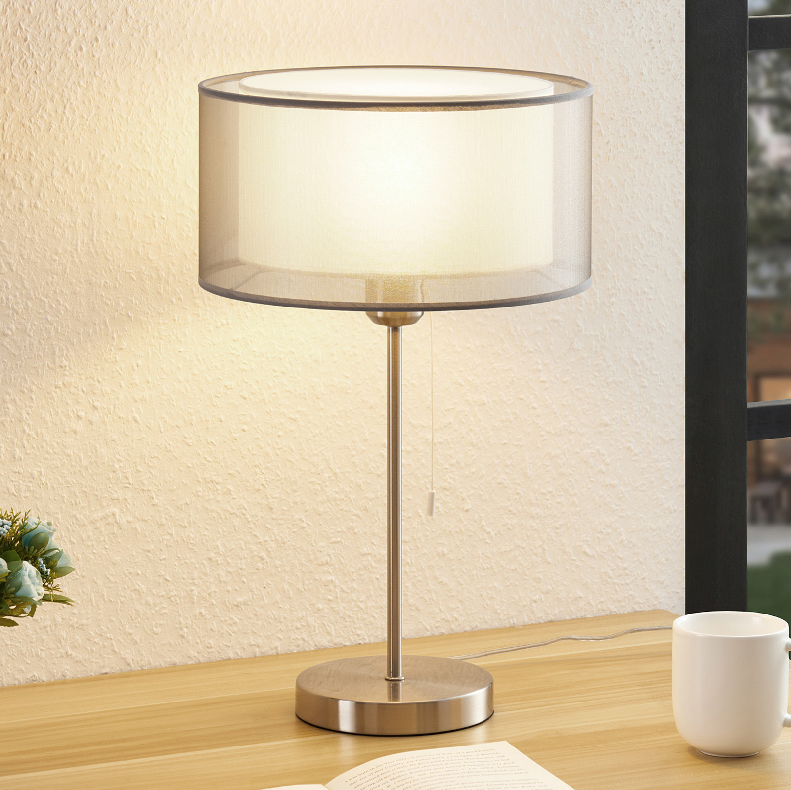 Lindby Taxima bordslampa, grå